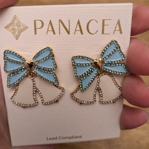 NWT! Enamel Wedding Bell Drop Earrings - Picture 4 of 5